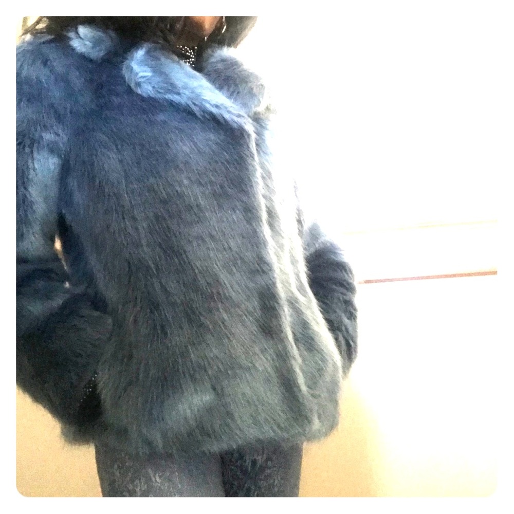Blue Luxe Faux fur Jacket